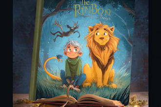 design fun children book cover with story adventure