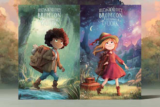create playful children book cover for learning and activity