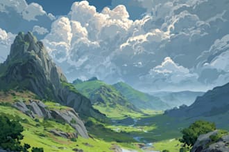 create realistic landscape concept art