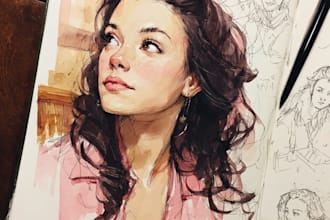 watercolor portrait painting, photo to watercolor portrait