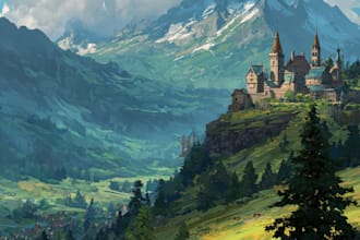 create immersive landscape illustration