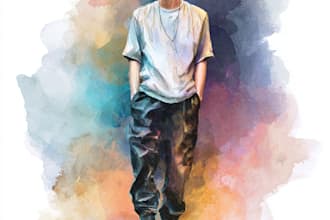 draw a watercolor portrait illustration