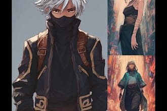anime character, fanart, and original character
