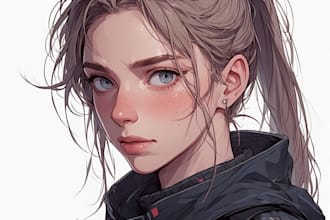 design your custom sci fi oc character concept and illustration