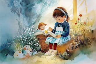 illustrate children book art with magical and fantasy theme