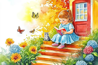 design full children book art pages