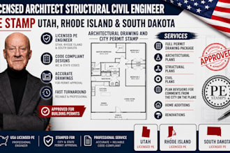 licensed architect structural civil pe stamp utah rhode island south dakota