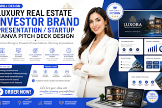 luxury real estate investor brand presentation startup canva pitch deck design