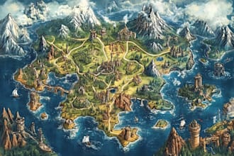 fantasy map illustration for map