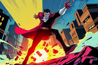 comic book illustration with comic book