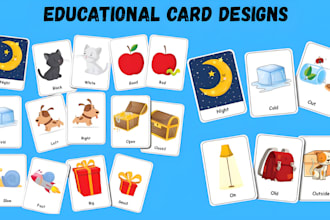 do educational cards design kids playing card game memory flash cards box design