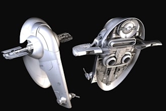 make detailed 3d spaceship miniature stl for tabletop game, starwars spaceship