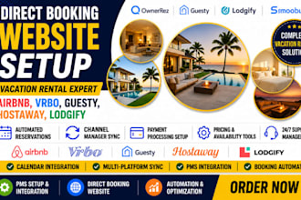 setup direct booking website, vacation rental website, lodgify website