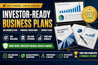 write sba business plan, investor ready business plan and  financial projections