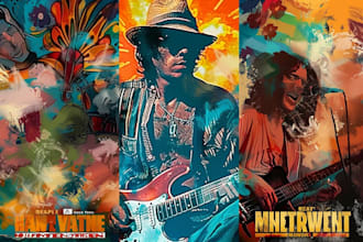 design music concert poster, festival event flyer, or tour promo