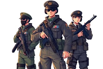 draw military characters or military related illustrations