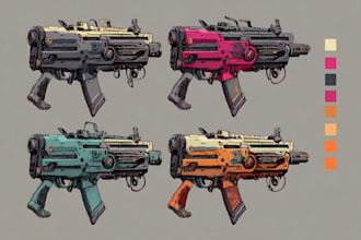design unique weapons illustrations