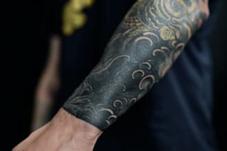 custom an abstract black tattoo design