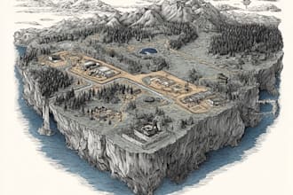 draw unique hand drawn map vector illustration