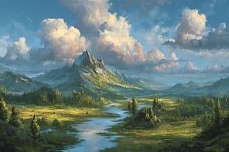 draw a natural landscape and background illustration