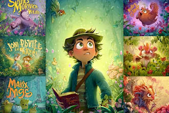 design colorful cartoon style book cover