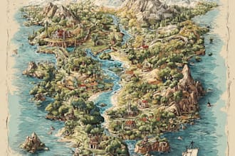 design creative hand drawn map vector illustration