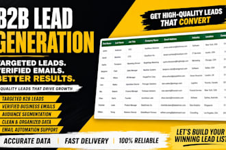 do verified b2b lead generation and email list building