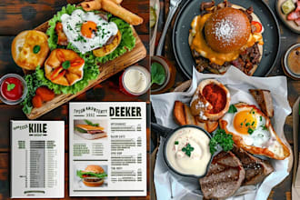 design aesthetic social media posts, branding, menu for your cafe or restaurant