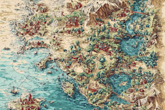 design unique hand drawn map vector illustration