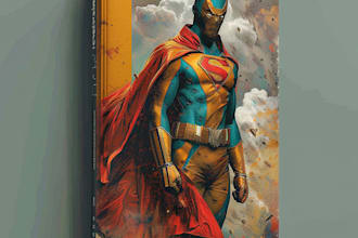 design superhero comic book cover, comic book