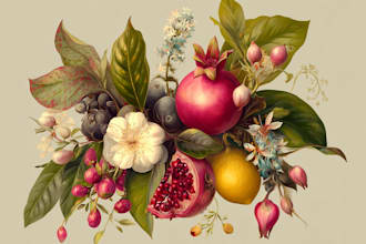 create hand painted watercolor botanical illustration and floral art