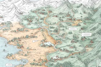 design professional hand drawn map vector illustration