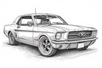 draw creative illustration, pen sketch of anything