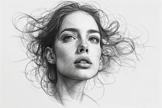 draw a custom pencil or charcoal portrait