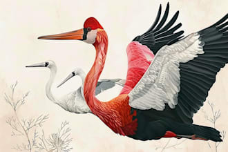 draw birds or animals in scientific illustration digitally