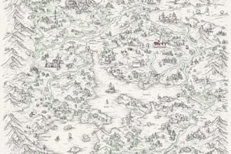 create professional hand drawn map vector illustration