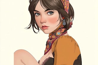 draw anime style nsfw fanart, ecchi and original characters