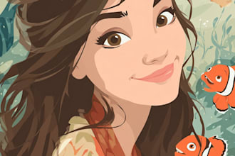 make an cartoon into disney cartoon portrait