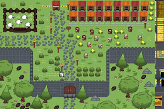do custom tiled map editor, pixel tilemap, rpg tileset and game environment