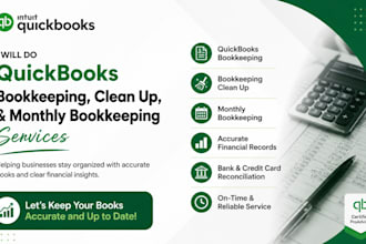 do quickbooks bookkeeping, clean up, and monthly bookkeeping services