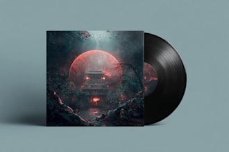 draw album cover art, song cover art in unique style