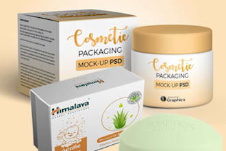 design soap candle and skincare packaging box design