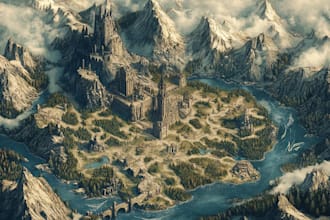 fantasy map illustration for map