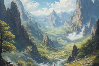 design detailed fantasy landscapes and environments