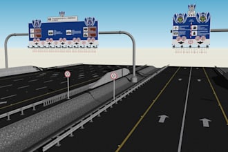 design 3d airport signage railway wayfinding and realistic renders