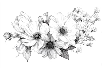 create elegant botanical line art illustrations for your brand or project