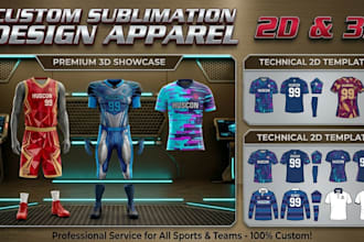 create 3d realistic uniform mockups and custom apparel sublimation designs