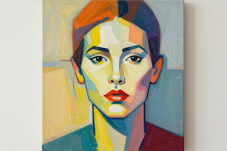 make abstract painting art or color abstract portrait