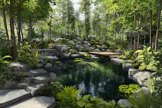 design realistic landscape, park, and urban environment