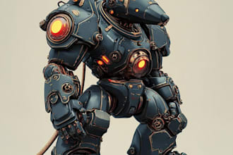design sci fi mecha and robot concept art